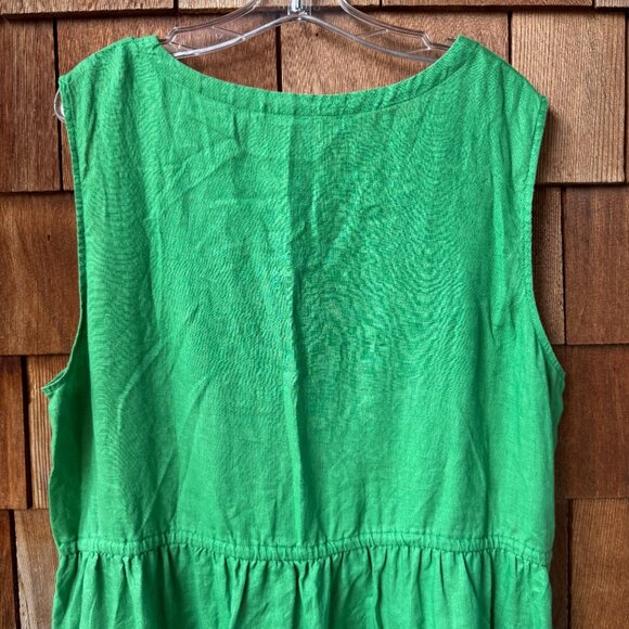 EUC GORMAN Australia Kelly Green Linen Sleeveless Tiered Dress in Women's 2X - Picture 7 of 11
